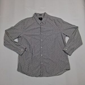 American Eagle Seriously Soft  Fish Graphic Print Button Down Shirt Mens XXL Y2k